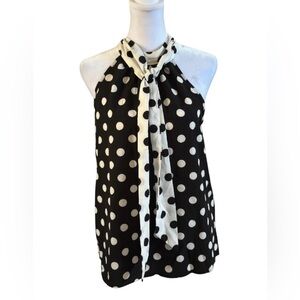 SHEIN Black and White Polka Dot Top